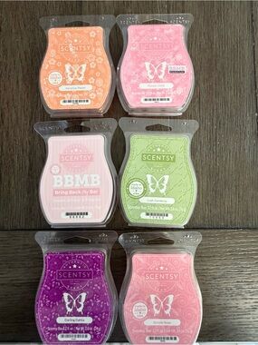 Scentsy Wax Bar Bundle of 6 Floral Spring Rose Gardenia Fragrances